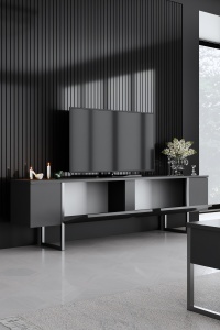 Unitate TV, Luxe Anthracite, UnicUtil, Antracit-Argint, Lățime: 180 cm, Adâncime: 30 cm, Înălțime: 50 cm - Img 4