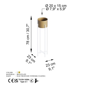 Vas Decorativ, Root shade, UnicUtil, Culoarea Alb Auriu - Img 6