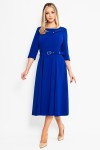 Rochie de zi albastru regal cu cordon