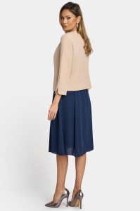 Costum elegant cu rochie bleumarin - Img 3