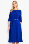 Rochie de zi albastru regal cu cordon - Img 2