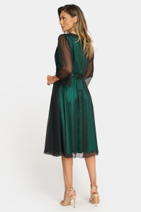 Rochie eleganta din voal R 887 verde - Img 4
