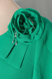 Rochie eleganta din voal verde floare - Img 2