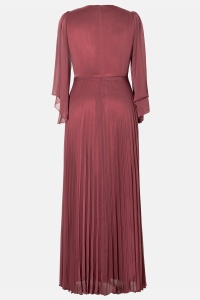 Rochie eleganta lunga din voal R 200 burgundy - Img 2