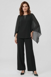 Compleu elegant cu bluza si pantalon 34 negru