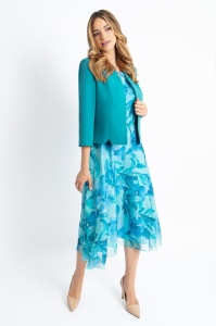 Costum elegant cu rochie albastru - Img 1