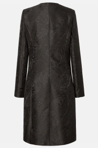 Pardesiu elegant marimi mari din brocart royal 748 negru - Img 3