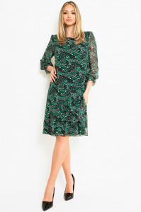 Rochie casual print abstract verde - Img 2