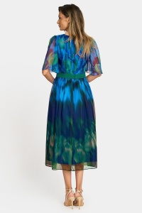 Rochie eleganta din voal fin R 867 albastru - Img 4