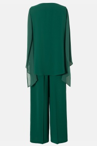 Compleu elegant cu bluza si pantalon 34 verde - Img 2