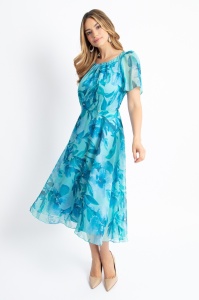 Costum elegant cu rochie albastru - Img 2