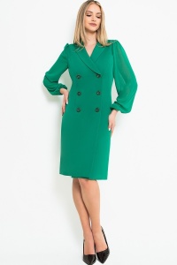 Rochie casual-office tip sacou verde - Img 1
