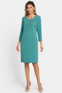 Rochie de zi R 956 turcoaz - Img 1