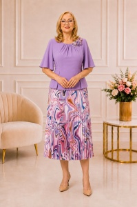 Rochie eleganta plisata R 219 lila marimi mari