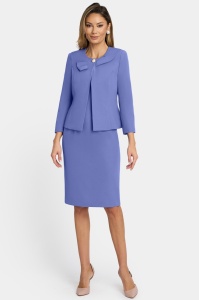 Costum albastru cu guler stilizat - Img 1