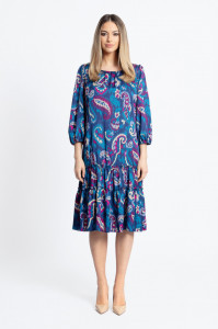 Rochie de zi albastra cu volane - Img 1