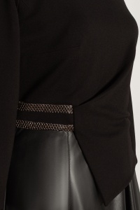 Rochie de zi cu piele ecologica R 52 negru - Img 3