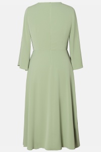Rochie din voal cu pliseuri R 74 verde fistic - Img 3