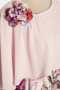 Rochie eleganta cu print floral R 21 roz - Img 2