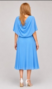 Rochie eleganta din voal R 025 baby blue marimi mari - Img 3
