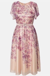 Rochie eleganta din voal vaporos R 068 roz - Img 4