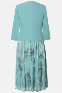 Costum elegant cu rochie 979 turcoaz - Img 2