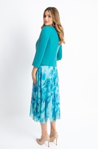 Costum elegant cu rochie albastru - Img 4