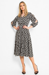 Rochie de zi neagra cu alb - Img 1