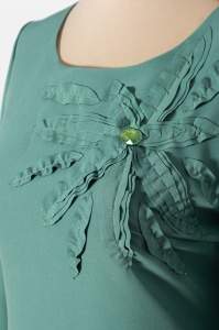Rochie de zi R 956 turcoaz - Img 3