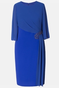 Rochie eleganta albastru si voal