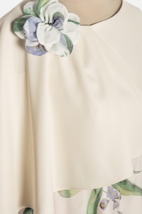 Rochie eleganta cu print floral R 21 ivoire - Img 3