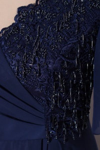 Rochie eleganta din voal bleumaren broderie - Img 2