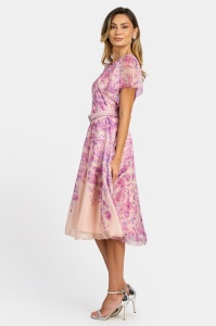 Rochie eleganta din voal vaporos R 068 roz - Img 6