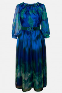 Rochie eleganta multicolora albastra - Img 3
