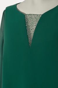 Compleu elegant cu bluza si pantalon 34 verde - Img 3
