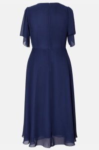 Rochie eleganta din voal bleumaren broderie - Img 3