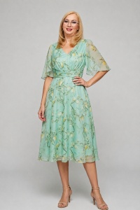 Rochie eleganta R 250 verde marimi mari