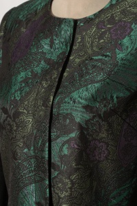 Pardesiu din brocart marimi mari model 708 royal green - Img 2