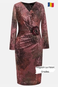 Rochie eleganta din catifea maro