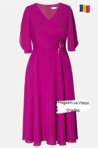 .Rochie eleganta din voal fucsia
