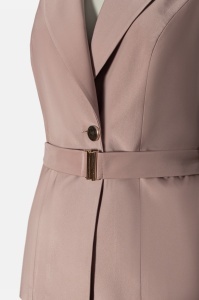 Costum dama cu pantalon si vesta maro R 34 marimi mari - Img 2