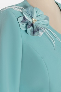 Costum elegant cu rochie 979 turcoaz - Img 3