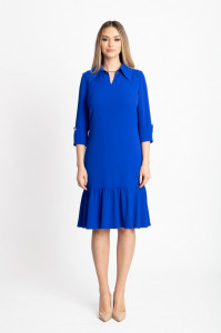 Rochie de zi albastra cu volan - Img 3
