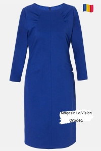 Rochie de zi albastru bulinute - Img 1