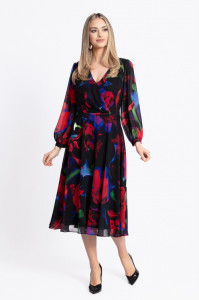 Rochie eleganta din voal multicolor - Img 3