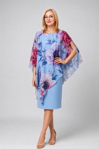 Rochie eleganta din voal R 205 albastru blue