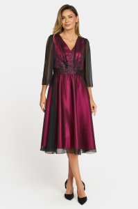 Rochie eleganta din voal R 887 ciclam