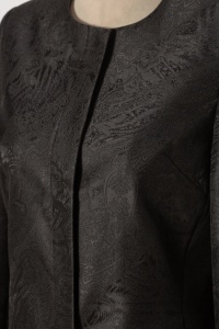Pardesiu elegant marimi mari din brocart royal 748 negru - Img 2