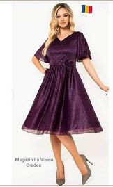 Rochie eleganta accesorizata cu flori 3D si cordon in talie - Img 1