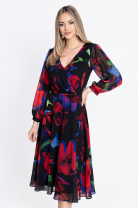 Rochie eleganta din voal multicolor - Img 4